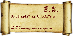 Batthyány Urbána névjegykártya